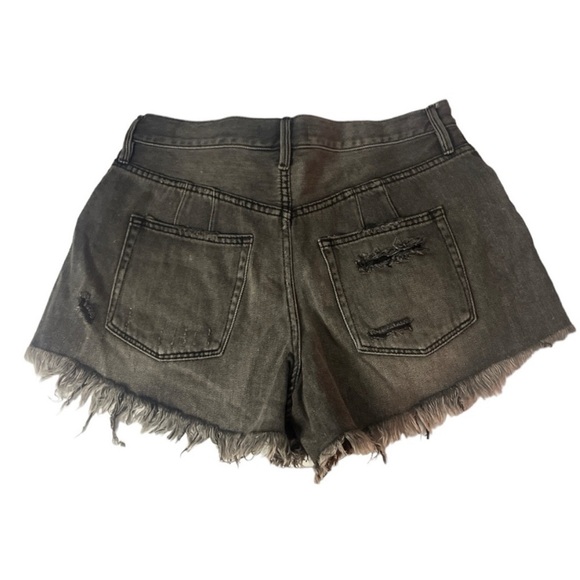 Sz 26 NWT Free People Buttonfly Black Denim Festival Shorts - Picture 2 of 4